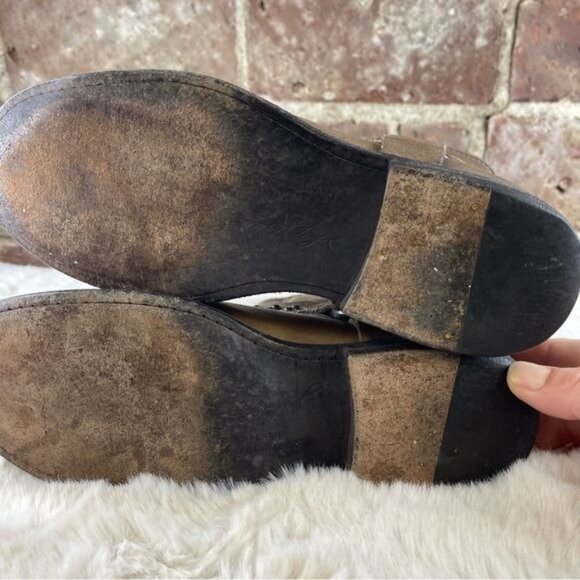 Frye Women's Phillip Brown / Taupe Leather Studded Harness Boots Sz 6 - Picture 10 of 10